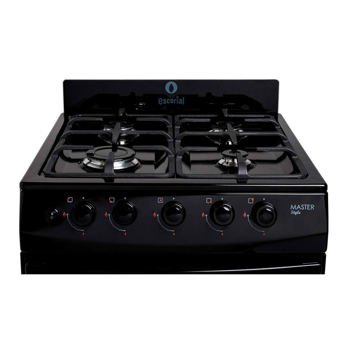 Cocina Multigas 56Cm Escorial Master Style Negra